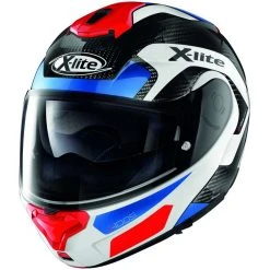 Modular Carbon Motorradhelm X-Lite X-1005 Ultra Carbon FIERY N-Com 030 Schwarz Weiß Blau Rot
