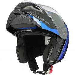 Modularer Motorradhelm Doppelte Homologation Astone RT1300 F ONE Schwarz Chrom Blau