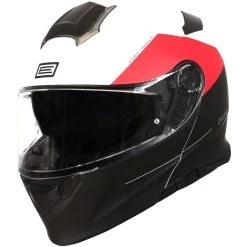 Origine Modularer Motorradhelm Origin DELTA BASIC VIRGIN Matt Rot Weiß Schwarz