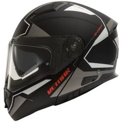 Modularer Motorradhelm Vemar SHARKI S011 CUTTER NUDE Schwarz Silber