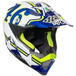 Moto Cross Enduro Helm AGV AX-8 EVO Ranch Blau Weiß