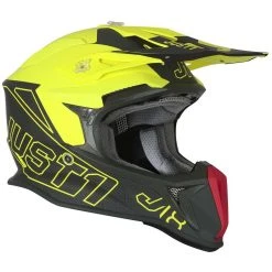 Moto Cross Enduro Helm Aus Just1 J18 VERTIGO Fiber Rot Grau Gelb Fluo Matt