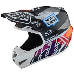 Moto Cross Enduro Helm Aus Troy Lee Designs SE4 Fiber Composite JET Rot Schwarz