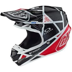Moto Cross Enduro Motorradhelm Troy Lee Designs SE4 METRIC Carbon Schwarz Rot