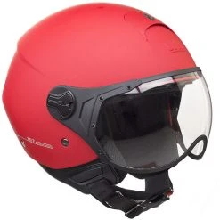 Moto Jet Helm Mit Geformtem Visier CGM 107A FLORENCE Opaque Red
