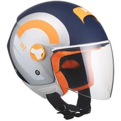 Moto Jet Helm Mit Langem Visier CGM 107R TAORMINA Mattblau