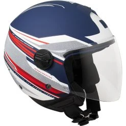 Moto Jet-Helm Mit Visier CGM Lange 107x Manchester Matt White Blue