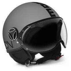 Moto Jet Helm Momo Design Fighter CLASSIC Grau Matt Schwarz