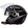 Motorrad Helm Jet Doppel Visor BHR 709 Doppel Comp Schwarz