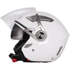 Motorrad Helm Jet Double Double Visor BHR 709 Glossy White