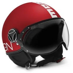 Motorrad Helm Jet Momo Design Figther Classic Red Frost