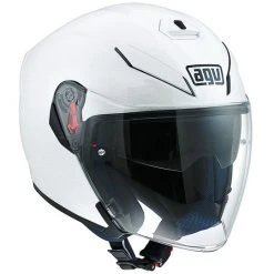Motorrad-Sturzhelm Jet Agv K-5 Mit Visor Long Fiber Mono Perlweiß