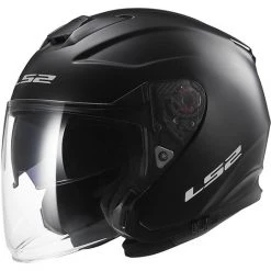 Motorrad-Sturzhelm Jet LS2 OF521 Doppel Visor Unendlichkeit Matt Black