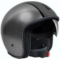 Motorrad-Sturzhelm Jet Momo Design Blatt Glänzend Anthrazitgrau