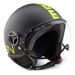 Motorrad-Sturzhelm Jet Momo Design Figther Fluo Black Yellow Fluo Frost
