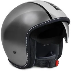 Motorrad-Sturzhelm Jet Momo Design Klinge Anthrazit Poliert Schwarz