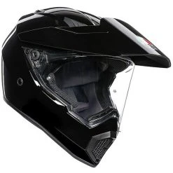Motorradhelm Cross Enduro Carbon AGV AX9 Mono Schwarz Glänzend