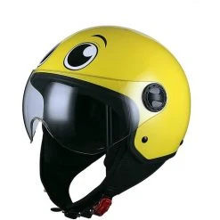 Motorradhelm Demi-Jet Domed Visier BHR 801 Augen Gelb