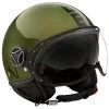 Motorradhelm Double Jet Visier Momo Design FGTR Fighter EVO Glossy Green Decal Schwarz