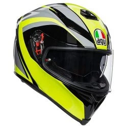 Motorradhelm Integral Fiber AGV K-5 S Multi TYPHHON Schwarz Gelb Fluo