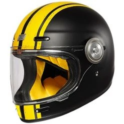 Motorradhelm Integrale Vintage Origine VEGA CUSTOM Gelb Mattschwarz