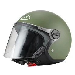 Motorradhelm Jer Mit Langem Visier BHR 710 Sonderfarbe Grün Matt