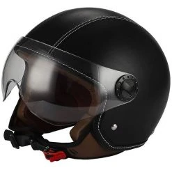 Motorradhelm Jet BHR 801 Leder B Schwarz Beschichtet