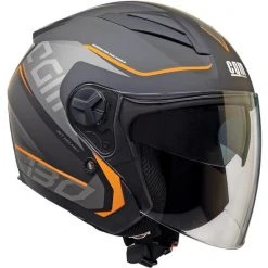 Motorradhelm Jet CGM 130s APACHE Grau Orange Opak