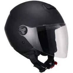 Motorradhelm Jet CGM Modell 107a FLORENCE MONO Langes Visier Matt Schwarz