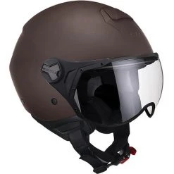 Motorradhelm Jet CGM Modell 107a FLORENCE MONO Visier Geformt Braun Satin