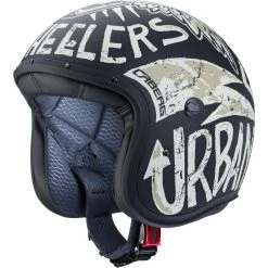 Motorradhelm Jet Custom Caberg FREERIDE NUKE Matt Schwarz Grau
