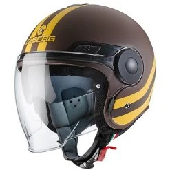 Motorradhelm Jet Doppelvisier Caberg UPTOWN CHRONO Matt Gelb Braun
