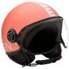 Motorradhelm Jet Momo Design FGTR Fighter CLASSIC Coral Mattweiß Aufkleber