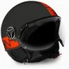 Motorradhelm Jet Momo Design Kämpfer FGTR FLUO Matt Schwarz Fluo Orange