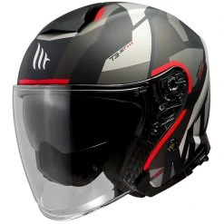 MT Helmets Motorradhelm Jet Mt Helm THUNDER Sv Jet BOW A5 Schwarz Matt Rot