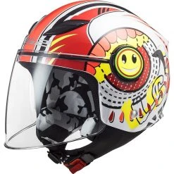 Motorradhelm Kinderjet Ls2 OF602 LUSTIG Sluch Rot Weiß
