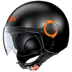 Motorradhelm Mini-Jet Grex G3.1e Couple 011 Matt Schwarz Orange