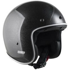 Motorradhelm Vintage Jet Custom Cgm 170 Y DIAMOND Fiber Gloss Schwarz