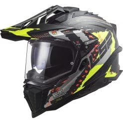 Off Road Touring Motorradhelm In Carbon Ls2 MX701 Explorer C Extend Matt Fluo Yellow