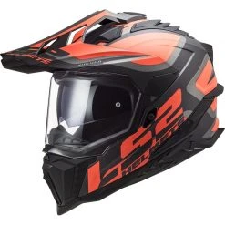 Offroad Touring Motorradhelm In HPCF Ls2 MX701 Explorer ALTER Matt Schwarz Orange Fluo