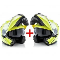 SAVINGS KIT - Paar Modulare Doppelvisierhelme Von Acerbis Serel Yellow Fluo