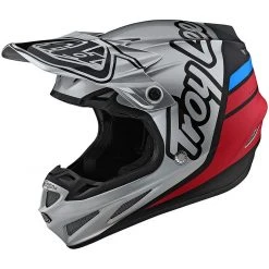 Troy Lee Designs Troy Lee Design SE4 Composite SILHOUETTE Silber Schwarz Kreuz Enduro Faserhelm