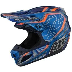 Troy Lee Designs SE5 Cross-Enduro-Motorradhelm Aus Blauer LOWRIDER-Faser