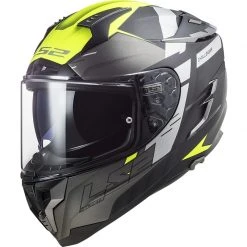 Vollgesichts-Motorradhelm Im HPFC Touring Ls2 FF327 Challenger ALLERT Matt Titan Gelb Fluo